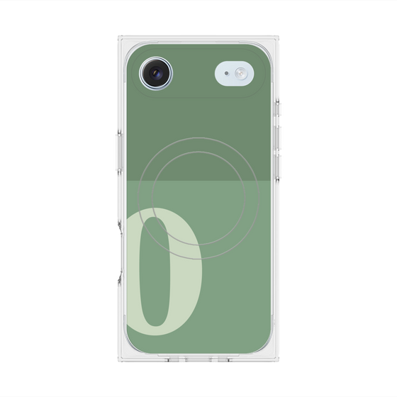 プレミアムスクエアケース with MagSafe［ オリジナル - initial two tone - O green ］