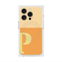 プレミアムスクエアケース with MagSafe［ オリジナル - initial two tone - P orange ］