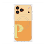 プレミアムスクエアケース with MagSafe［ オリジナル - initial two tone - P orange ］