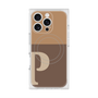 プレミアムスクエアケース with MagSafe［ オリジナル - initial two tone - P brown ］