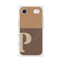 プレミアムスクエアケース with MagSafe［ オリジナル - initial two tone - P brown ］