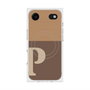 プレミアムスクエアケース with MagSafe［ オリジナル - initial two tone - P brown ］