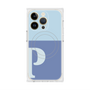 プレミアムスクエアケース with MagSafe［ オリジナル - initial two tone - P blue ］