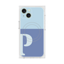 プレミアムスクエアケース with MagSafe［ オリジナル - initial two tone - P blue ］