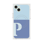 プレミアムスクエアケース with MagSafe［ オリジナル - initial two tone - P blue ］