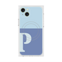 プレミアムスクエアケース with MagSafe［ オリジナル - initial two tone - P blue ］