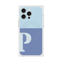 プレミアムスクエアケース with MagSafe［ オリジナル - initial two tone - P blue ］