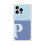 プレミアムスクエアケース with MagSafe［ オリジナル - initial two tone - P blue ］
