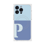 プレミアムスクエアケース with MagSafe［ オリジナル - initial two tone - P blue ］