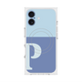 プレミアムスクエアケース with MagSafe［ オリジナル - initial two tone - P blue ］