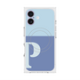 プレミアムスクエアケース with MagSafe［ オリジナル - initial two tone - P blue ］