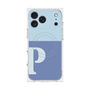 プレミアムスクエアケース with MagSafe［ オリジナル - initial two tone - P blue ］