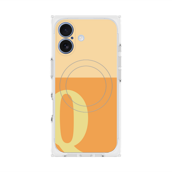 プレミアムスクエアケース with MagSafe［ オリジナル - initial two tone - Q orange ］