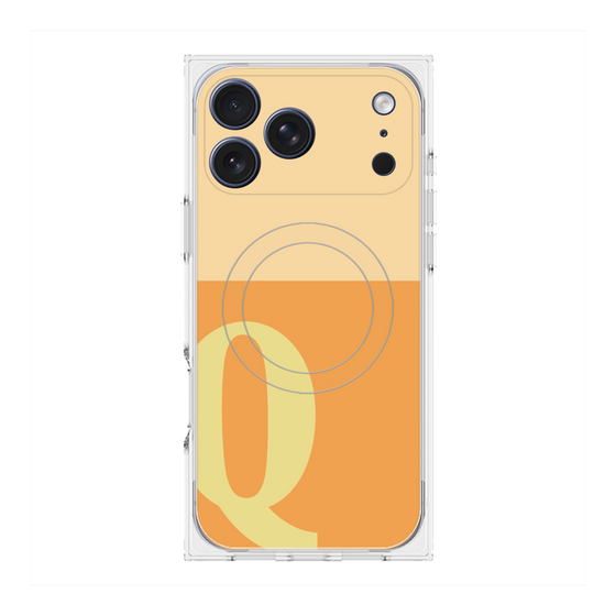 プレミアムスクエアケース with MagSafe［ オリジナル - initial two tone - Q orange ］