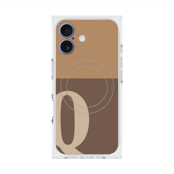 プレミアムスクエアケース with MagSafe［ オリジナル - initial two tone - Q brown ］
