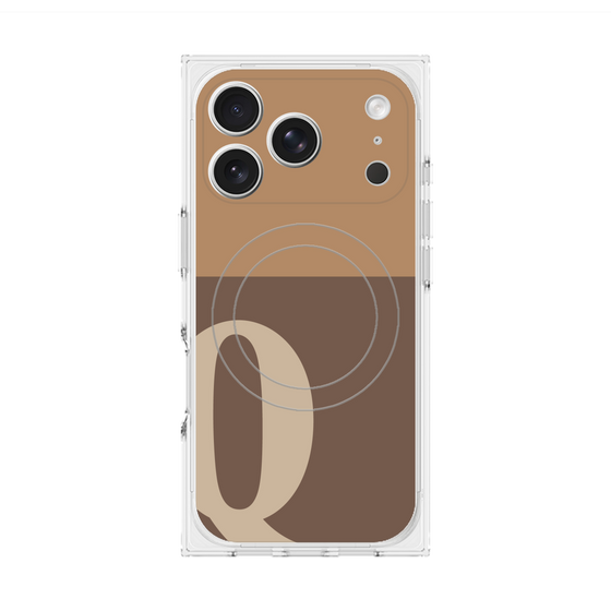 プレミアムスクエアケース with MagSafe［ オリジナル - initial two tone - Q brown ］