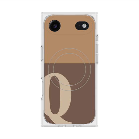 プレミアムスクエアケース with MagSafe［ オリジナル - initial two tone - Q brown ］