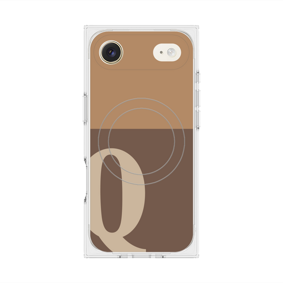 プレミアムスクエアケース with MagSafe［ オリジナル - initial two tone - Q brown ］