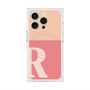 プレミアムスクエアケース with MagSafe［ オリジナル - initial two tone - R pink ］