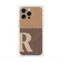 プレミアムスクエアケース with MagSafe［ オリジナル - initial two tone - R brown ］