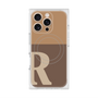 プレミアムスクエアケース with MagSafe［ オリジナル - initial two tone - R brown ］