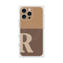 プレミアムスクエアケース with MagSafe［ オリジナル - initial two tone - R brown ］