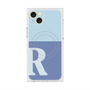 プレミアムスクエアケース with MagSafe［ オリジナル - initial two tone - R blue ］