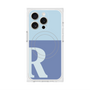プレミアムスクエアケース with MagSafe［ オリジナル - initial two tone - R blue ］