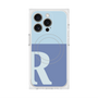 プレミアムスクエアケース with MagSafe［ オリジナル - initial two tone - R blue ］