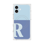 プレミアムスクエアケース with MagSafe［ オリジナル - initial two tone - R blue ］