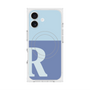 プレミアムスクエアケース with MagSafe［ オリジナル - initial two tone - R blue ］