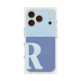 プレミアムスクエアケース with MagSafe［ オリジナル - initial two tone - R blue ］