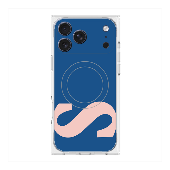 プレミアムスクエアケース with MagSafe［ オリジナル - initial color - S navy ］