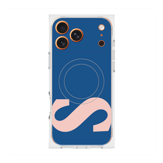 プレミアムスクエアケース with MagSafe［ オリジナル - initial color - S navy ］