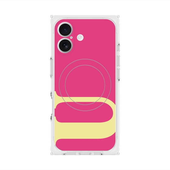 プレミアムスクエアケース with MagSafe［ オリジナル - initial color - U pink ］