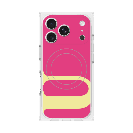 プレミアムスクエアケース with MagSafe［ オリジナル - initial color - U pink ］
