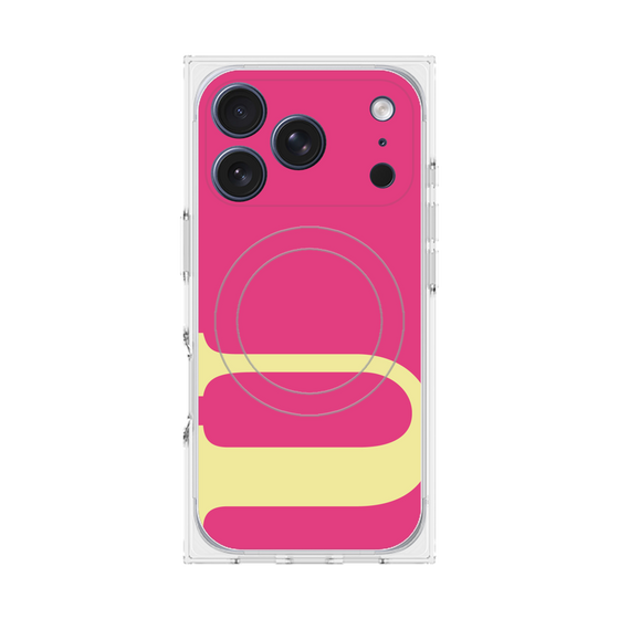 プレミアムスクエアケース with MagSafe［ オリジナル - initial color - U pink ］