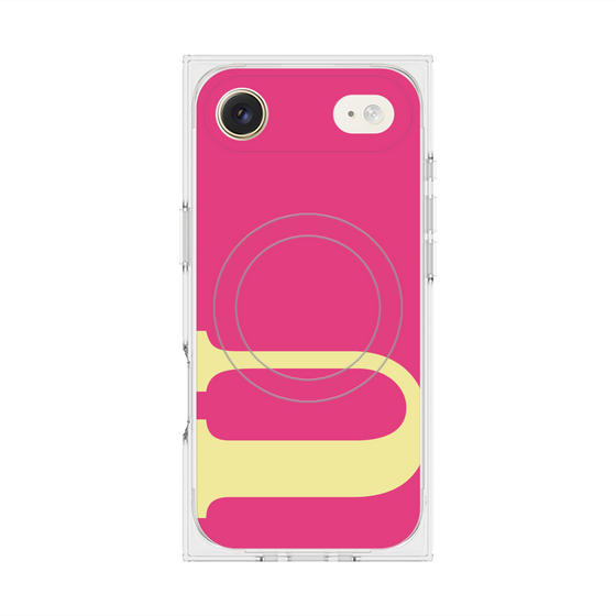 プレミアムスクエアケース with MagSafe［ オリジナル - initial color - U pink ］