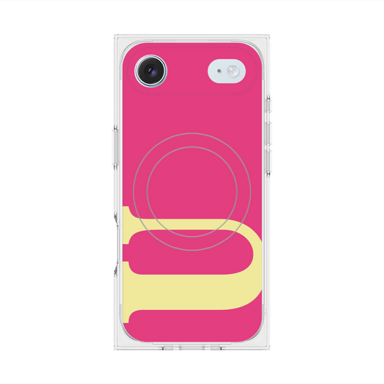 プレミアムスクエアケース with MagSafe［ オリジナル - initial color - U pink ］