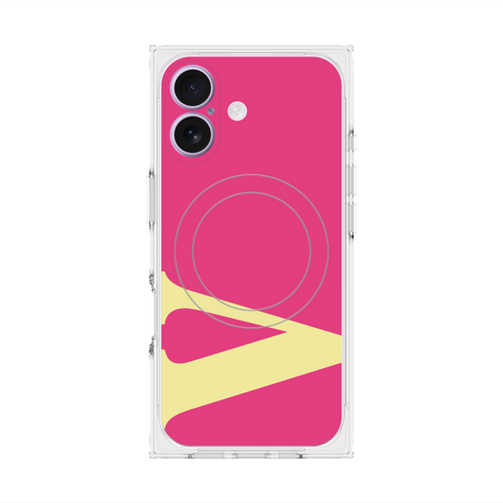 プレミアムスクエアケース with MagSafe［ オリジナル - initial color - V pink ］