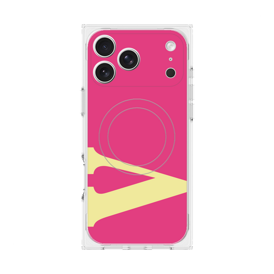 プレミアムスクエアケース with MagSafe［ オリジナル - initial color - V pink ］