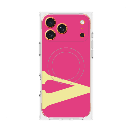プレミアムスクエアケース with MagSafe［ オリジナル - initial color - V pink ］