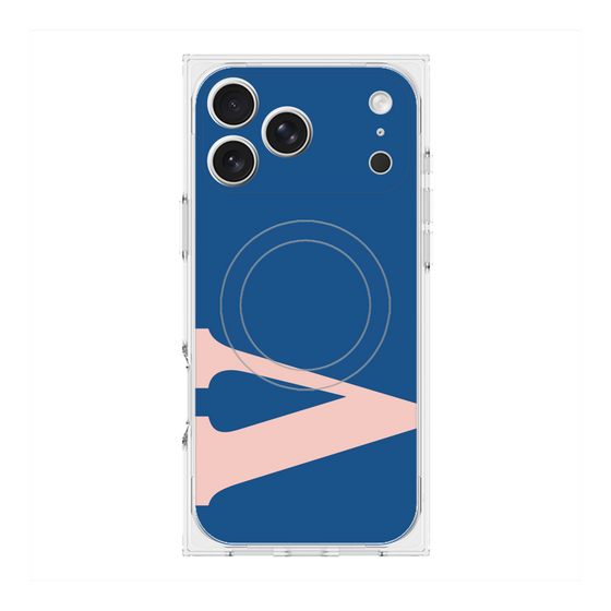 プレミアムスクエアケース with MagSafe［ オリジナル - initial color - V navy ］