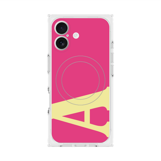 プレミアムスクエアケース with MagSafe［ オリジナル - initial color - A pink ］
