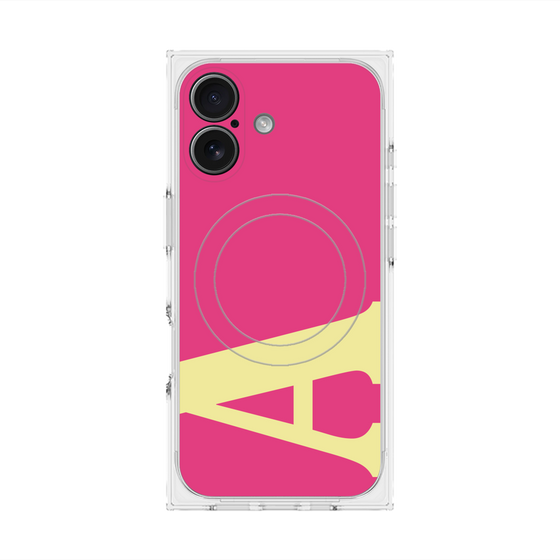 プレミアムスクエアケース with MagSafe［ オリジナル - initial color - A pink ］