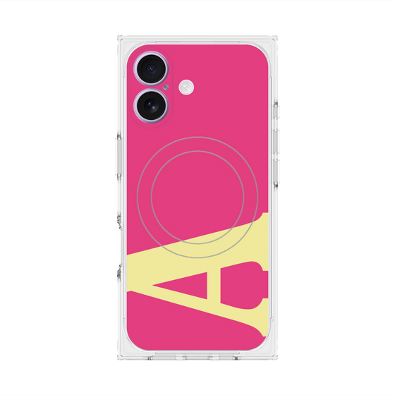 プレミアムスクエアケース with MagSafe［ オリジナル - initial color - A pink ］