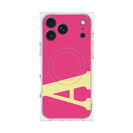 プレミアムスクエアケース with MagSafe［ オリジナル - initial color - A pink ］