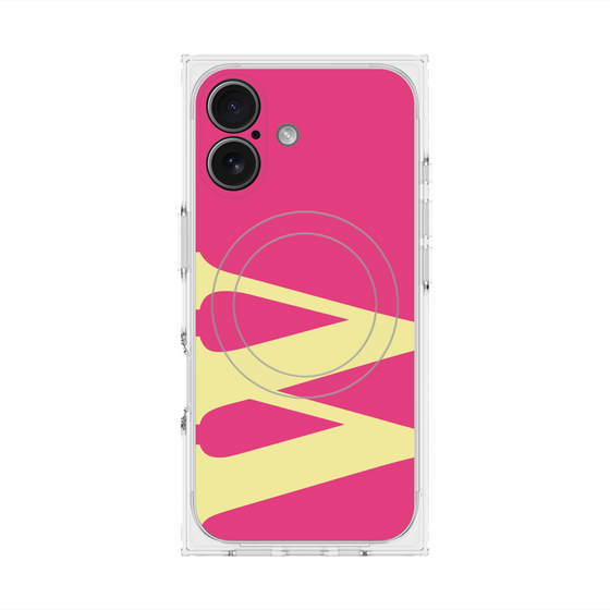 プレミアムスクエアケース with MagSafe［ オリジナル - initial color - W pink ］