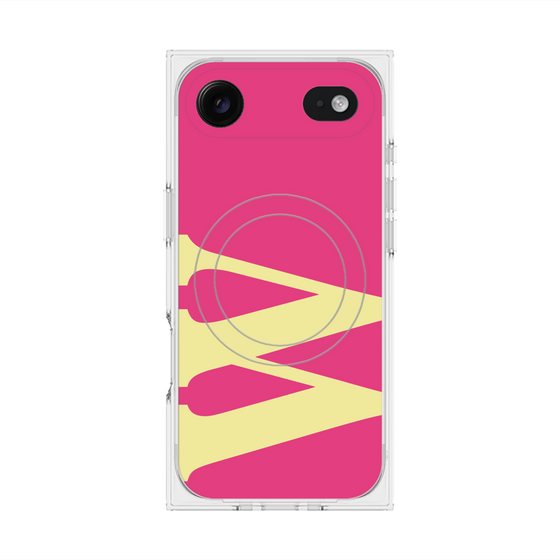 プレミアムスクエアケース with MagSafe［ オリジナル - initial color - W pink ］