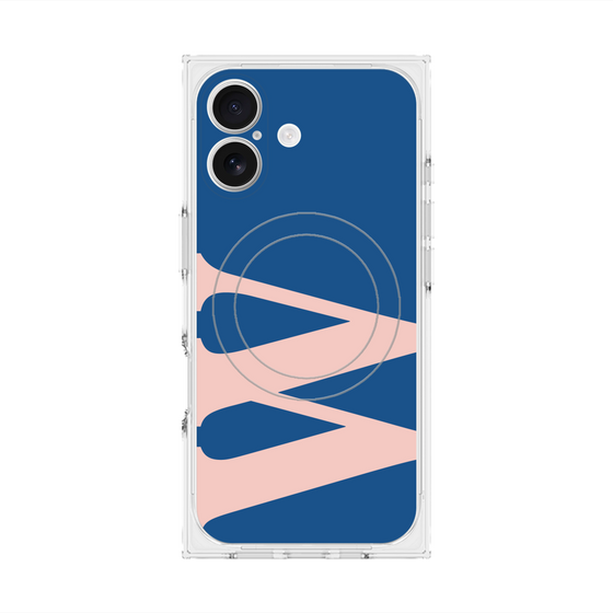 プレミアムスクエアケース with MagSafe［ オリジナル - initial color - W navy ］